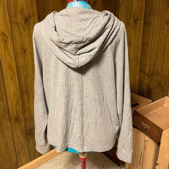 Athletic Works Hooded Long Sleeve Ribbed Womens Top Size XL (16-18) - Picture 2 of 4